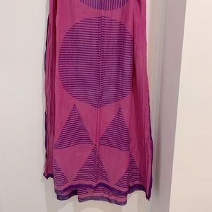 Block Shop Textiles hand printed cotton silk scarf - Temple pattern in Fuschia